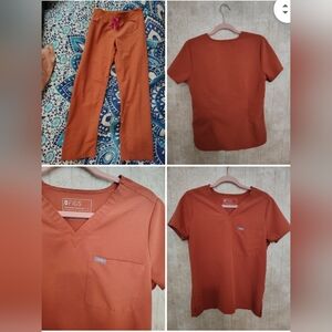 Figs Orange Scrub Set